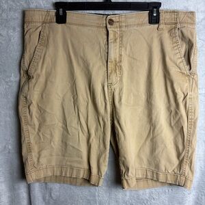 PLUGG FLEX Size 36 Shorts Boardwalk Tan Mens Shorts Chinos Flex Waist Flat Front